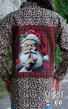 Load image into Gallery viewer, Believe Santa Patch on an Animal Print Flannel - Christmas
