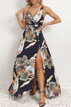 Load image into Gallery viewer, UNISHE - Wrap V Neck Pleated Maxi Floral Dress With Sash HYG150: White / S
