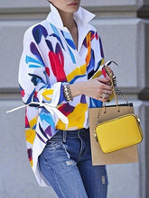Load image into Gallery viewer, Artistic printed oversized blouse shirt
