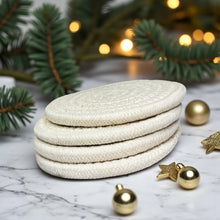 Load image into Gallery viewer, Candy cane  Coasters, Red White Christmas Coaster Set: Red-4pk
