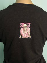 Load image into Gallery viewer, Spooky Skeleton Blingy Rhinestone Graphic Tee : YES / PINK short sleeve Bella+Canvas tee
