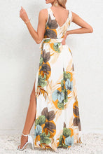 Load image into Gallery viewer, UNISHE - Wrap V Neck Pleated Maxi Floral Dress With Sash HYG150: White / S
