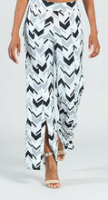 Load image into Gallery viewer, Kick Front High Slit Pant - Chevron Stripe: White/grey-SALE
