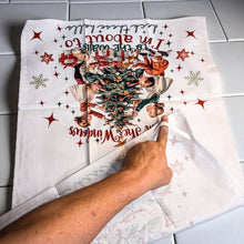 Load image into Gallery viewer, Christmas Kitchen Towels | 100% Cotton | With Hanging Loop: Merry Christmas Glitter
