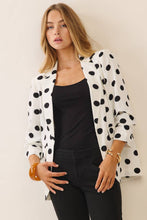 Load image into Gallery viewer, Oddi - Polka Dot Collared Blazer: Navy White / S
