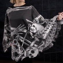 Load image into Gallery viewer, Heritage Lace - Rest in Pieces 58 in Pewter Poncho Halloween Costume
