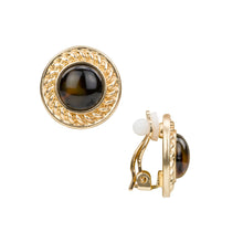 Load image into Gallery viewer, Patricia Nash - Button Earrings Clip - Pave Tortoise Resin Collection
