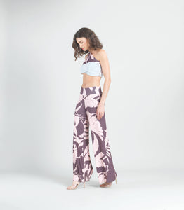 Palazzo Pant - Floral Stem: PINK/COCO / S