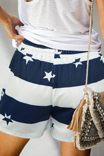 Load image into Gallery viewer, USA Stars and stripe Pockets Drawstring Shorts
