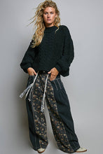 Load image into Gallery viewer, Pol Clothing - Mock Neck Balloon Sleeve Cable Knit Pullover Sweater : Black
