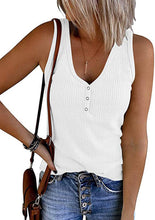 Load image into Gallery viewer, SOLID COLOR V-NECK BREASTED SLIM-FIT KNIT VEST: WHITE
