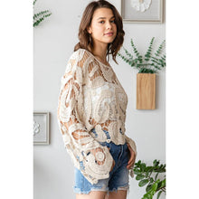 Load image into Gallery viewer, Crochet long bell like sleeve top: Natural
