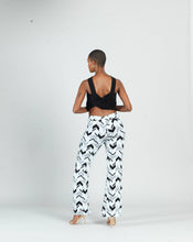 Load image into Gallery viewer, Kick Front High Slit Pant - Chevron Stripe: White/grey-SALE
