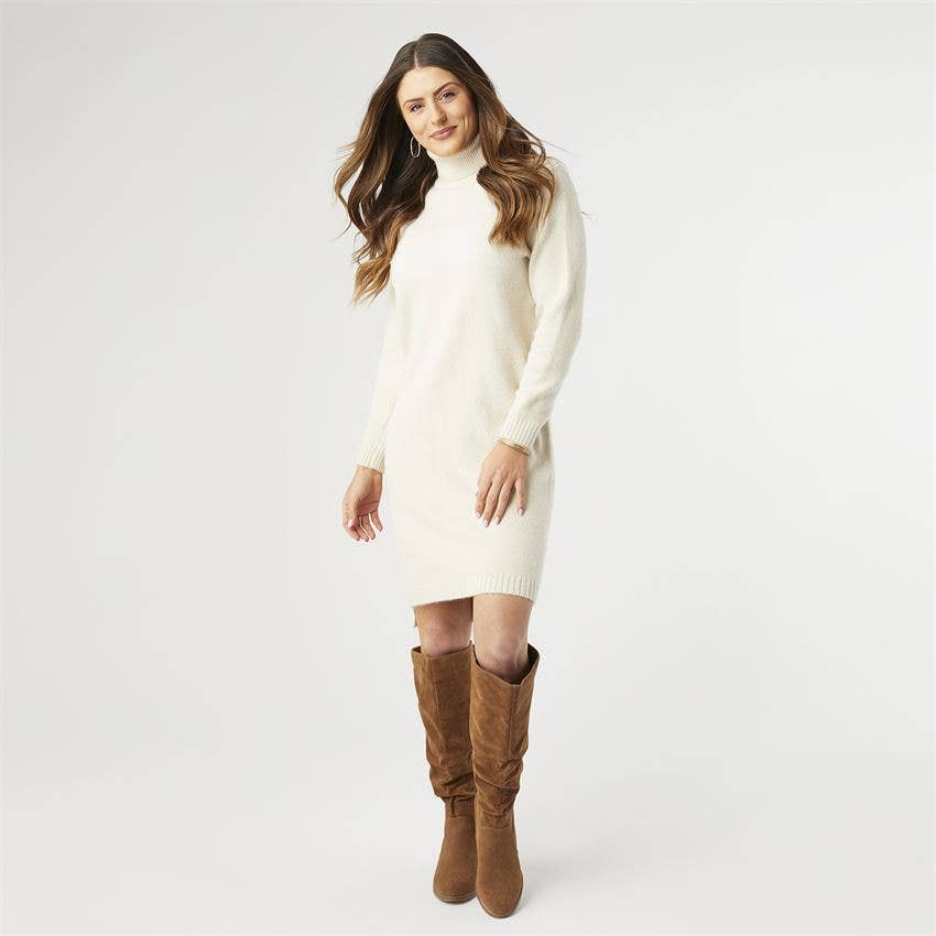 COCO + CARMEN - Long Sleeve Mock Neck Sweater Dress