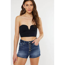 Load image into Gallery viewer, DARK button fly jean shorts-SALE
