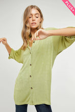 Load image into Gallery viewer, Relaxed fit buttom down shirt in light green- Sale
