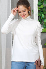 Load image into Gallery viewer, LONG SLEEVE TURTLE NECK TUNIC CASUAL TOP: White
