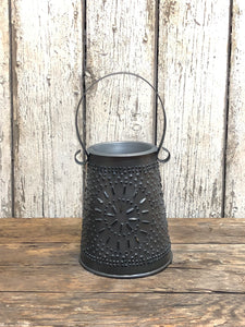 Antique punched tin candle melter