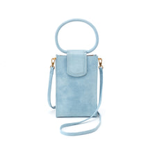 Load image into Gallery viewer, Sheila phone bag crossbody purse-Buffed Hide Blue Topaz-SALE
