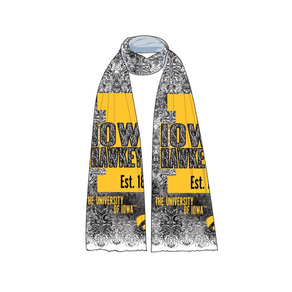 Iowa Hawkeyes Lace Print Scarf