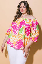 Load image into Gallery viewer, PLUS A printed woven top - FUCHSIA ORANGE / Plus Size

