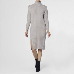 Ryan Mock Neck Sweater Dress with Tie-SALE