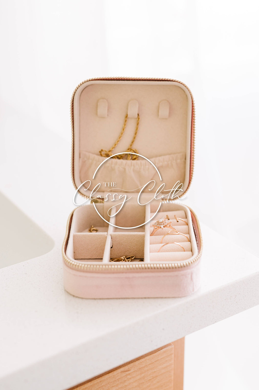 The Classy Cloth - Mini Velvet Jewelry Case - Blush Pink ETA NOV 14